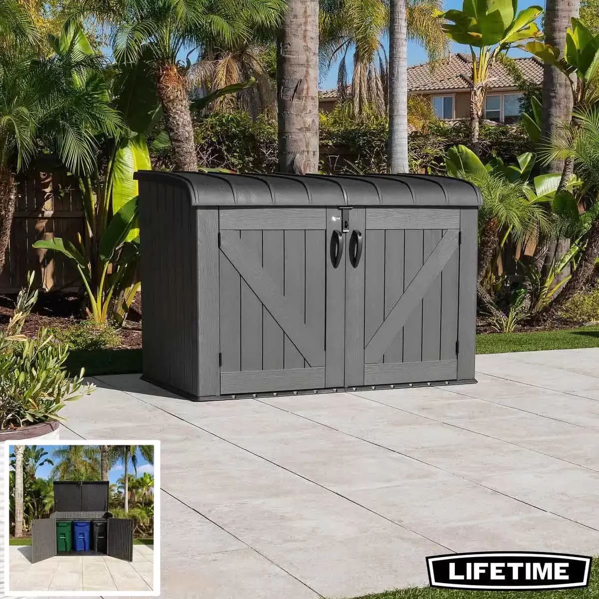 Life Time WoodLook 60464E Ящик-шкаф для хранения серый 2123л