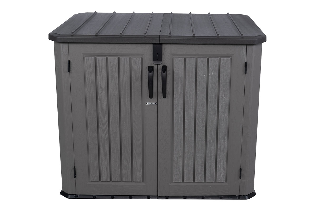 LifeTime WoodLook 60464E Садовый ящик-шкаф для хранения серый 1380л