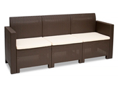 Уличный пластиковый садовый диван 3-х местный b:rattan NEBRASKA 3) под ротанг для ресторана и кафе