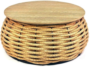 Уличный плетеный кофейный журнальный стол Satellite DeckWOOD из полимерной лозы