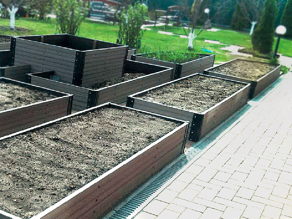 Высокая грядка Holzhof из ДПК (ДОСКА), коричневая 300х30х2950 mm