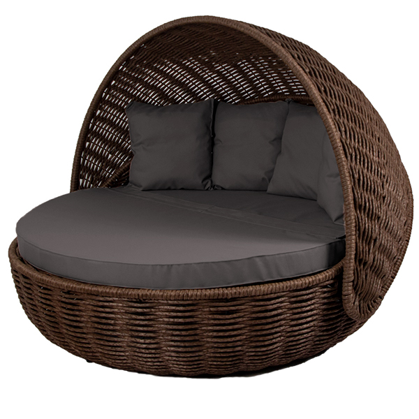 Садовая кровать DeckWOOD NESTBED из полимерной лозы с откидным верхом