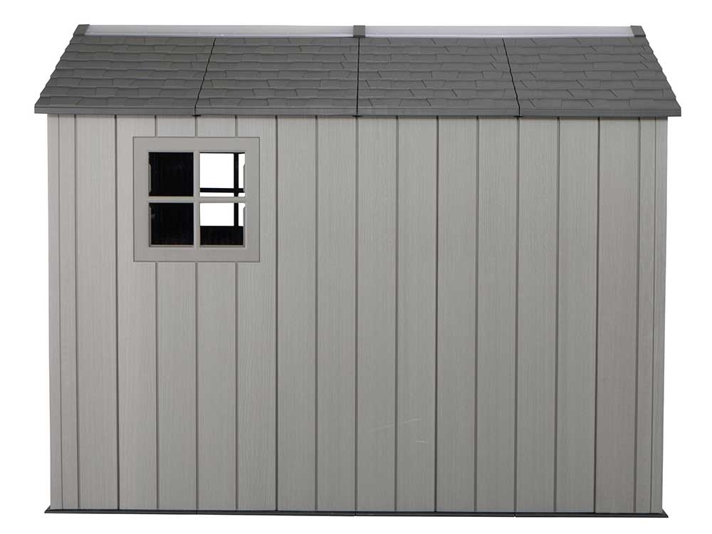 Сарай (хозблок) пластиковый WOODLOOK 8x10 60295 габариты 304 х 243 см с двускатной крышей для дачи или загородного дома