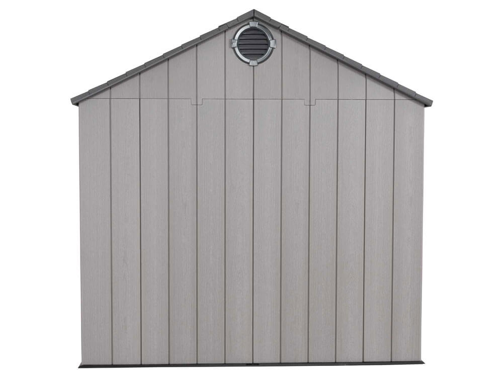 Сарай (хозблок) пластиковый WOODLOOK 8x10 60295 габариты 304 х 243 см с двускатной крышей для дачи или загородного дома