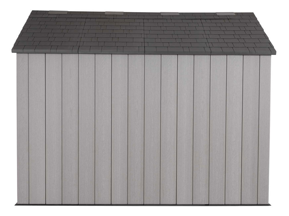 Сарай (хозблок) пластиковый WOODLOOK 8x10 60295 габариты 304 х 243 см с двускатной крышей для дачи или загородного дома