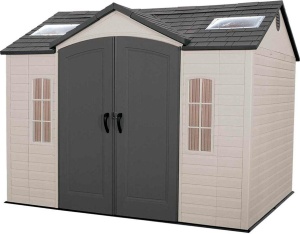 Сарай (хозблок) пластиковый LifeTime 10х8 60005 габариты 238 х 299 см с двускатной крышей для дачи или загородного дома